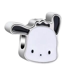 Pochacco Enamel & 925 Sterling Silver Plated Charm For Bracelet